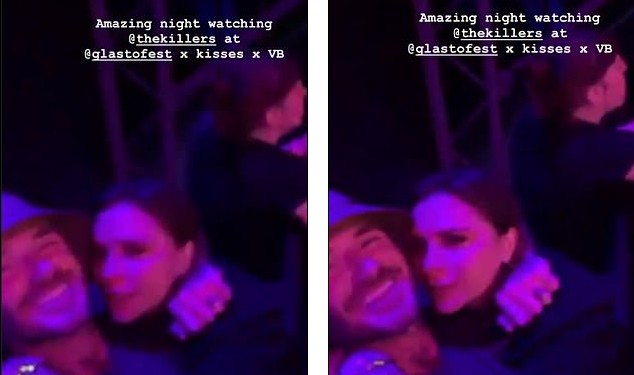 David Beckham e Victoria Beckham durante o Glastonbury Festival 2019 (Foto: Instagram)