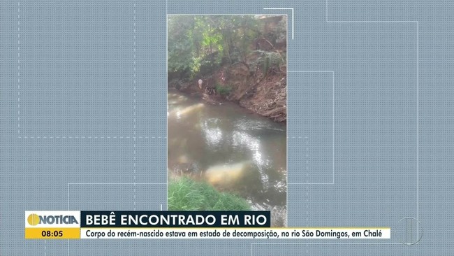 Bebê é encontrado morto no rio São Domingos, em Chalé