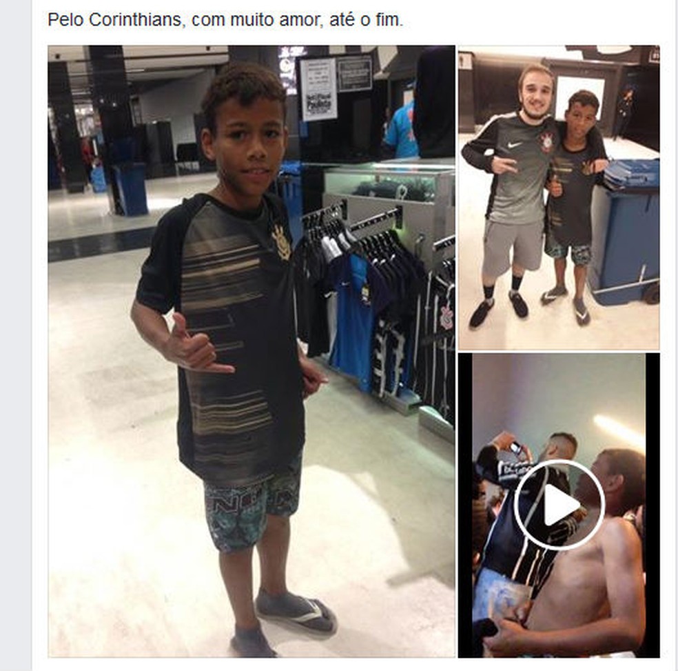Torcedor com ingresso sobrando faz alegria de menino na Arena Corinthians, e post viraliza (Foto: Reprodução / Facebook)