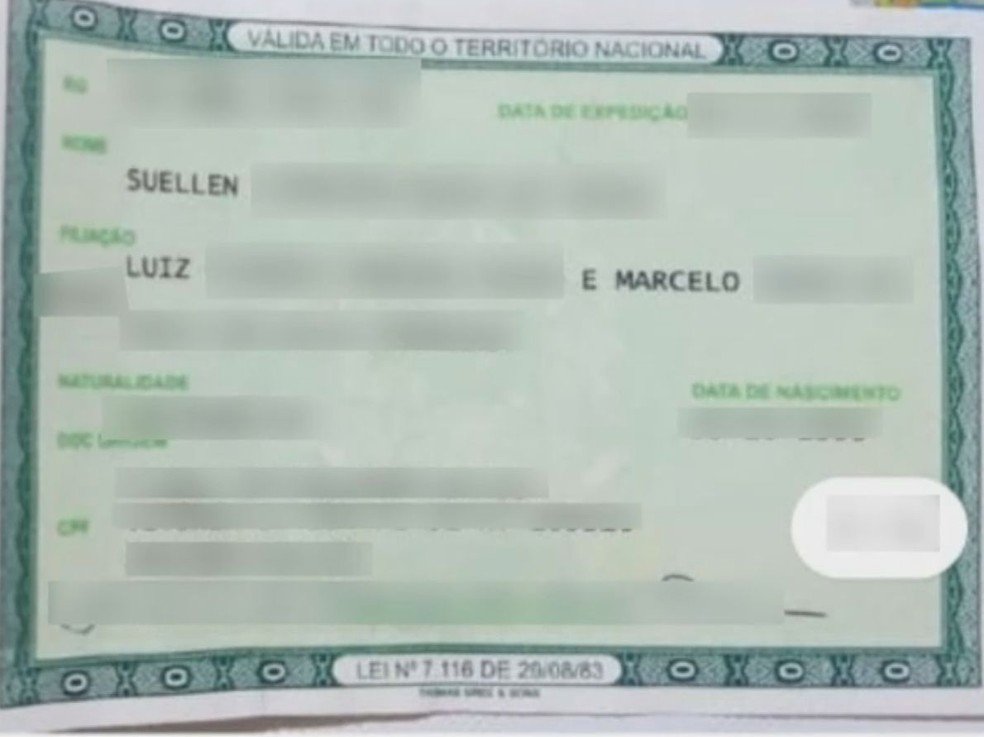 Identidade Suellen &mdash; Foto: TV Bahia