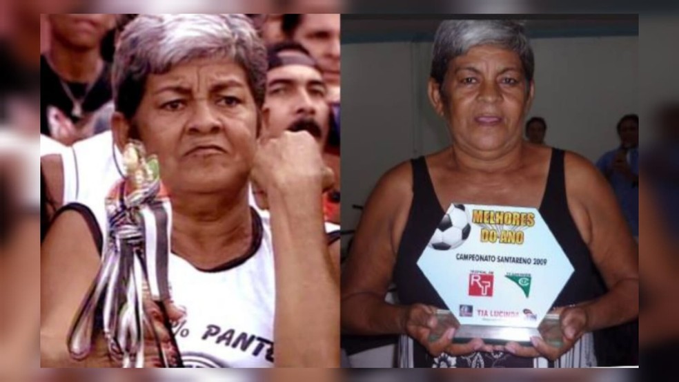 Lucinda Bentes é bastante conhecida em Santarém pela paixão que tem pelo futebol — Foto: Reprodução