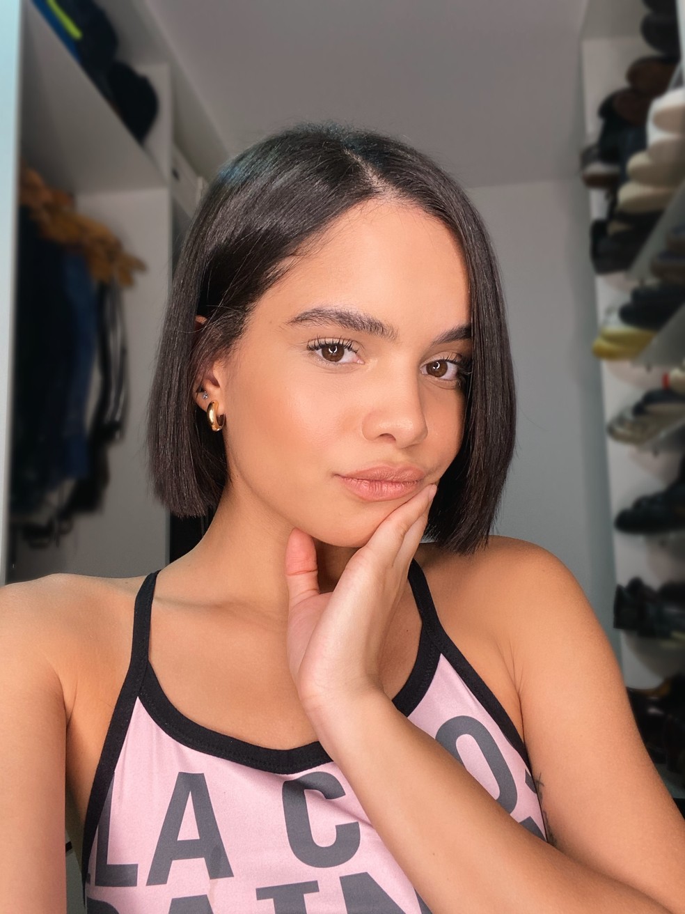 Carol Macedo mostra resultado de receita caseira com café para hidratar o cabelo — Foto: Arquivo Pessoal
