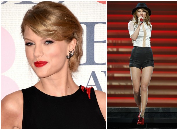 A cantora Taylor Swift, que tem 1,78 metro de altura, fez um seguro de 40 milhões de dólares para o caso de ficar incapacitada de dançar nos palcos, segundo o tabloide 'National Enquirer'. Ela foi atrás da apólice para que esta passe a valer antes de maio de 2015, quando começa sua próxima turnê mundial. (Foto: Getty Images)