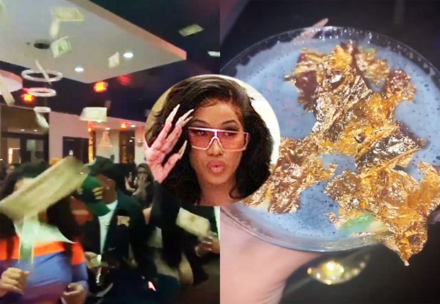 Cardi B comemora 28 anos em Las Vegas com chuva de dinheiro e drink com ouro (Foto: Reprodução/Instagram)