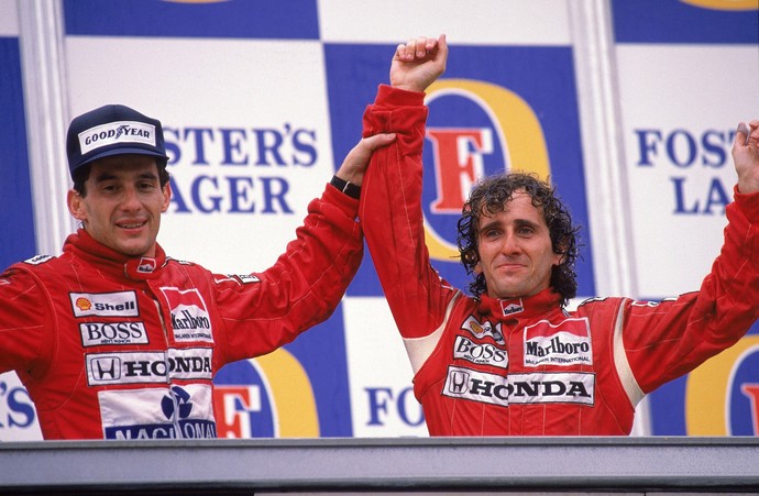 Parceria amistosa de Ayrton Senna e Alain Prost em 1988 acabou definitivamente na temporada seguinte (Foto: Getty Images)