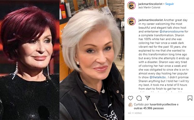 Sharon Osbourne assume os cabelos brancos após 18 anos (Foto: Reprodução/Instagram)