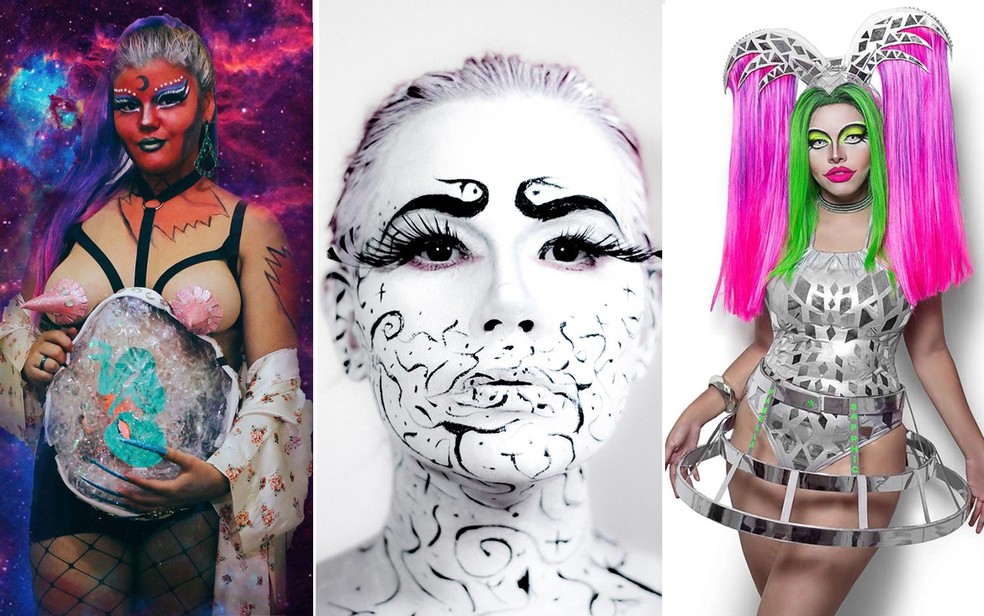 Ginger Moon, Greta Dubois e Pamella Saphic são as drags encorporadas por Bruna, Isabel e Fernanda, respectivamente (Foto: Divulgação/Riot Queens)
