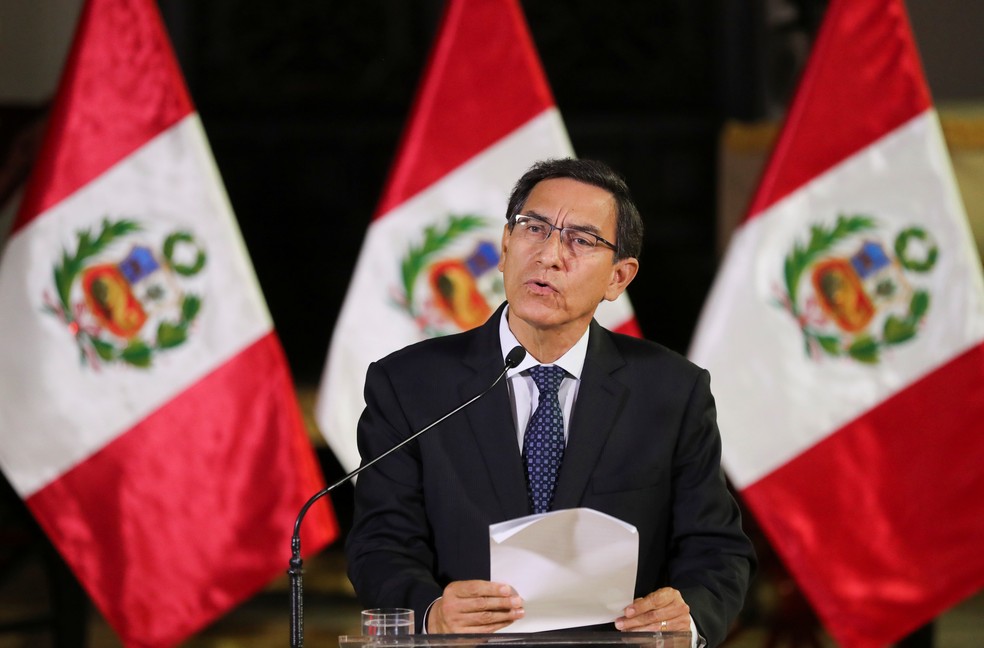 Presidente do Peru, Martín Vizcarra, anuncia fechamento do Congresso e convocação de novas eleições — Foto: Peruvian Presidency/Handout via Reuters